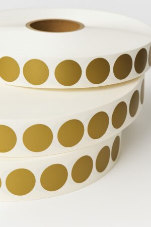 1SOG100 - 1'' Round , Gold Scratch-Off- 20k rolls/100K Case