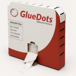 GDLT4 - Box of 4k, Glue Dots, 1/2 in diameter, 1/64 thick, low tack