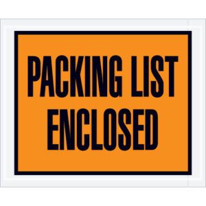 4 1/2 x 5 1/2" Orange "Packing List Enclosed" Envelopes