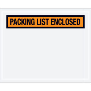 4 1/2 x 5 1/2" Orange "Packing List Enclosed" Envelopes