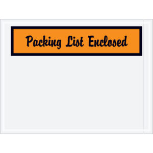 4 1/2 x 6" Orange "Packing List Enclosed" Envelopes