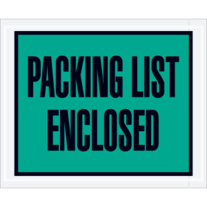 4 1/2 x 5 1/2" Green "Packing List Enclosed" Envelopes
