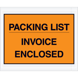 4 1/2 x 5 1/2" Orange "Packing List/Invoice Enclosed" Envelopes