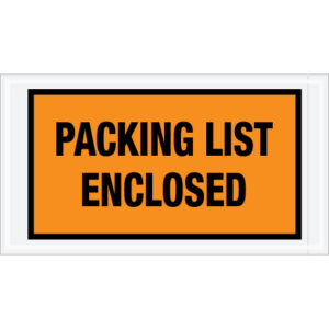5 1/2 x 10" Orange "Packing List Enclosed" Envelopes