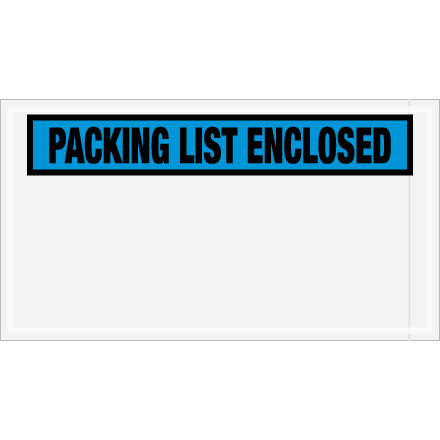 5 1/2 x 10" Blue "Packing List Enclosed" Envelopes