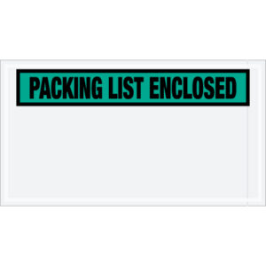 5 1/2 x 10" Green "Packing List Enclosed" Envelopes