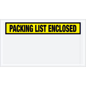 5 1/2 x 10" Yellow "Packing List Enclosed" Envelopes