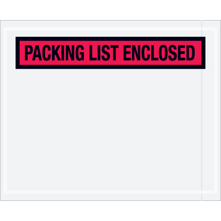 4 1/2 x 5 1/2" Red "Packing List Enclosed" Envelopes