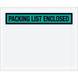4 1/2 x 5 1/2" Green "Packing List Enclosed" Envelopes