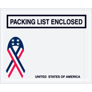 4 1/2 x 5 1/2" U.S.A. Ribbon "Packing List Enclosed" Envelopes