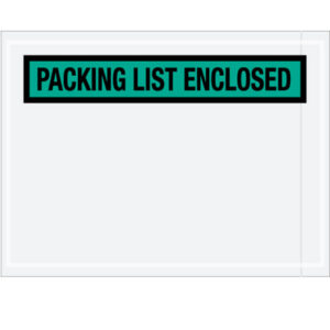 4 1/2 x 6" Green "Packing List Enclosed" Envelopes