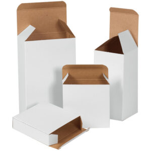 2 1/2 x 2 1/2 x 4" White Reverse Tuck Folding Cartons