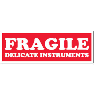 1 1/2 x 4" - "Fragile - Delicate Instruments" Labels