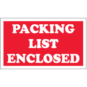 3 x 5" - "Packing List Enclosed" Labels