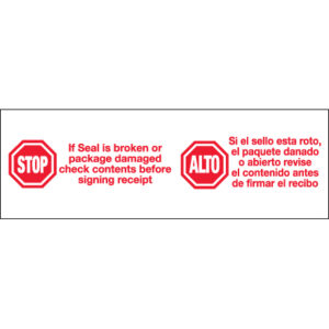 3" x 110 yds. - "Stop / Alto" (6 Pack) Tape Logic® Messaged Carton Sealing Tape