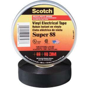 3/4" x 66' Black Scotch® Vinyl Electrical Tape Super 88