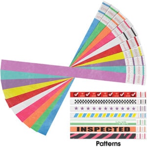 3/4 x 10" Pink Zebra Stripe Tyvek® Wristbands