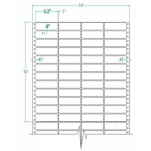140455 - White Pinfeed Label, 3.2 x .90, 4 across, repeat size 1, carrier size 14, qty 20,000
