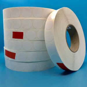 1WNP5 - 1" White Tabs - 5,000 per roll - 15,000 per box