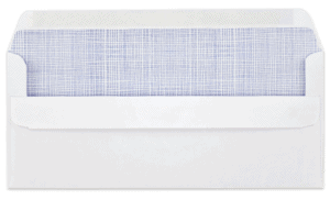 2589 - #10 - 24lb White Wove w/ Tint Regular Side Seam Flip-Stik - 2500 per carton