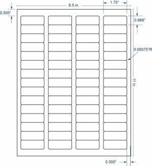 331312 - White Permanent Return Address Label, inkjet/laser/copier, 1 3/4 x 2/3, 60 on a sheet,  250 sheets