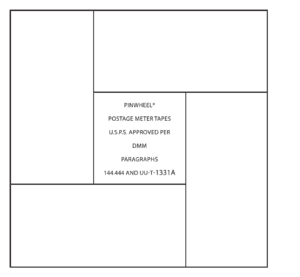 5X5 PINWHEEL - Compares to: Hasler® #9004570 / Neopost® #7465252 / Postalia® #828, 829 Meter Tape - 150 sheets per pack/minimum order: 4 packs