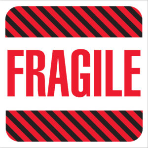 Graphite Fragile Label 4 x 4