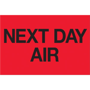 2 x 3" - "Next Day Air" (Fluorescent Red) Labels