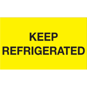 3 x 5" - "Keep Refrigerated" (Fluorescent Yellow) Labels