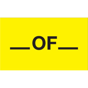 3 x 5" - "__ Of __" (Fluorescent Yellow) Labels