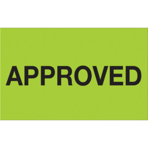 1 1/4 x 2" - "Approved" (Fluorescent Green) Labels