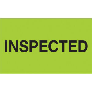 3 x 5" - "Inspected" (Fluorescent Green) Labels