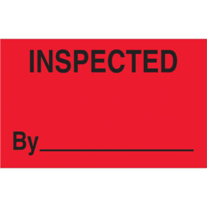 1 1/4 x 2" - "Inspected" (Fluorescent Red) Labels