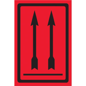 4 x 6" - Two Up Arrows Over Bar (Fluorescent Red) Labels