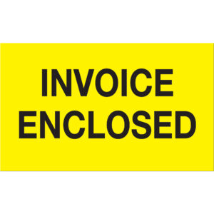 3 x 5" - "Invoice Enclosed" (Fluorescent Yellow) Labels
