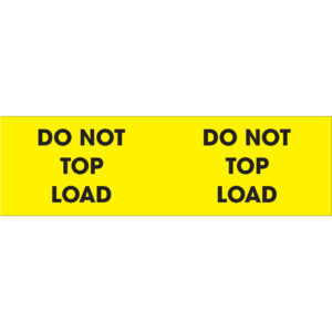 3 x 10" - "Do Not Top Load" (Fluorescent Yellow) Labels