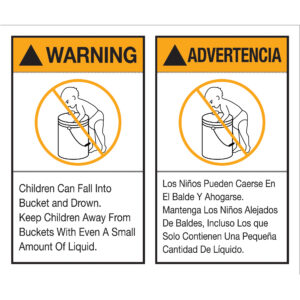 5 x 6" - "Warning Advertencia" Label Set