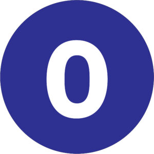 4" Circle - "0" (Dark Blue) Number Labels