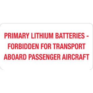 2 x 4" - "Primary Lithium Batteries" Labels