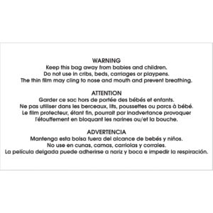 3 x 5" - "Warning - Keep this Bag Away..." Label