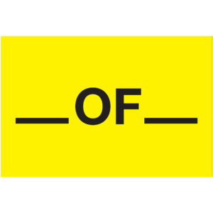 2 x 3" - "___ of ___"  (Fluorescent Yellow) Labels