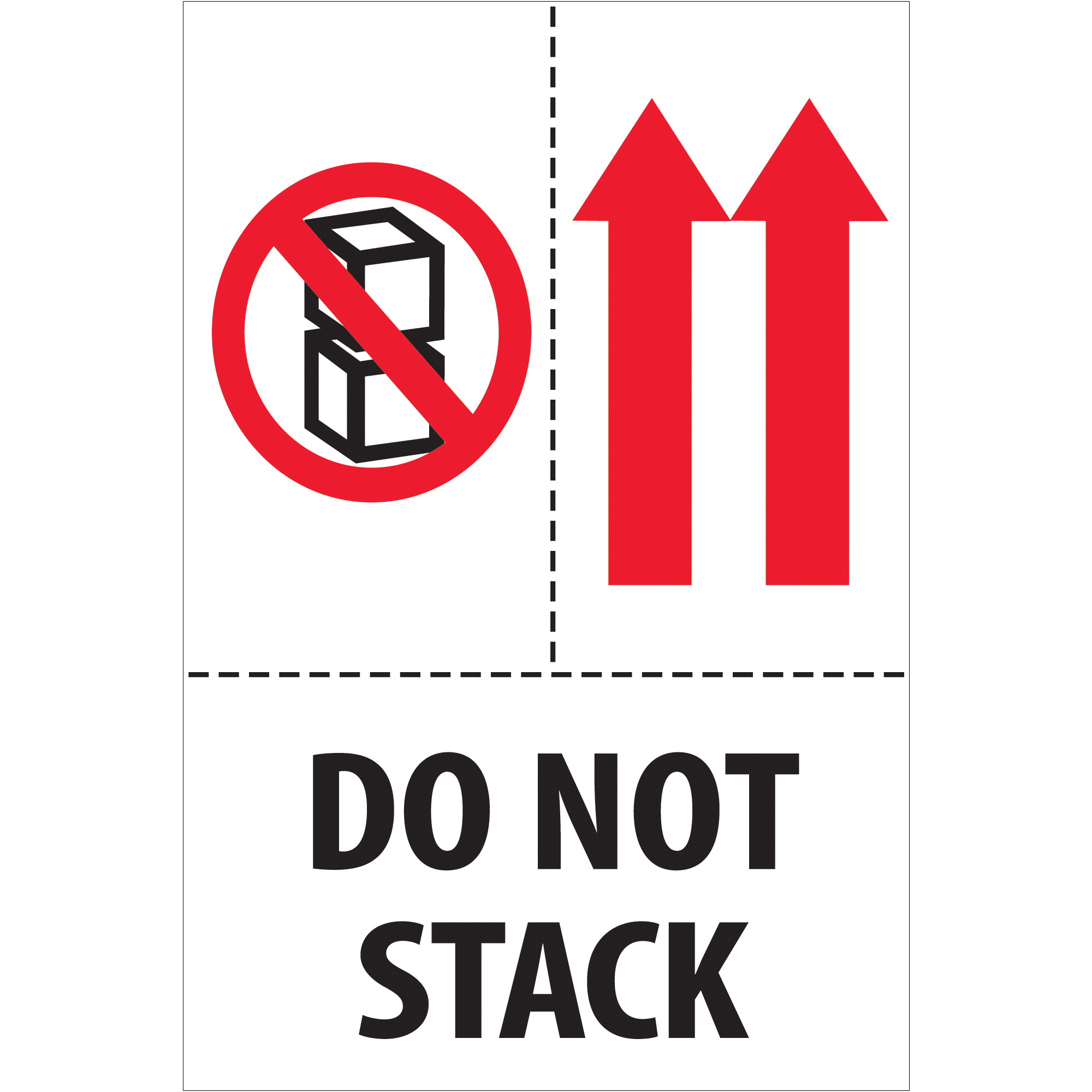 4 x 6" - "Do Not Stack" Labels | Hybrid Shipping Supplies