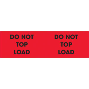 3 x 10" - "Do Not Top Load" (Fluorescent Red) Labels