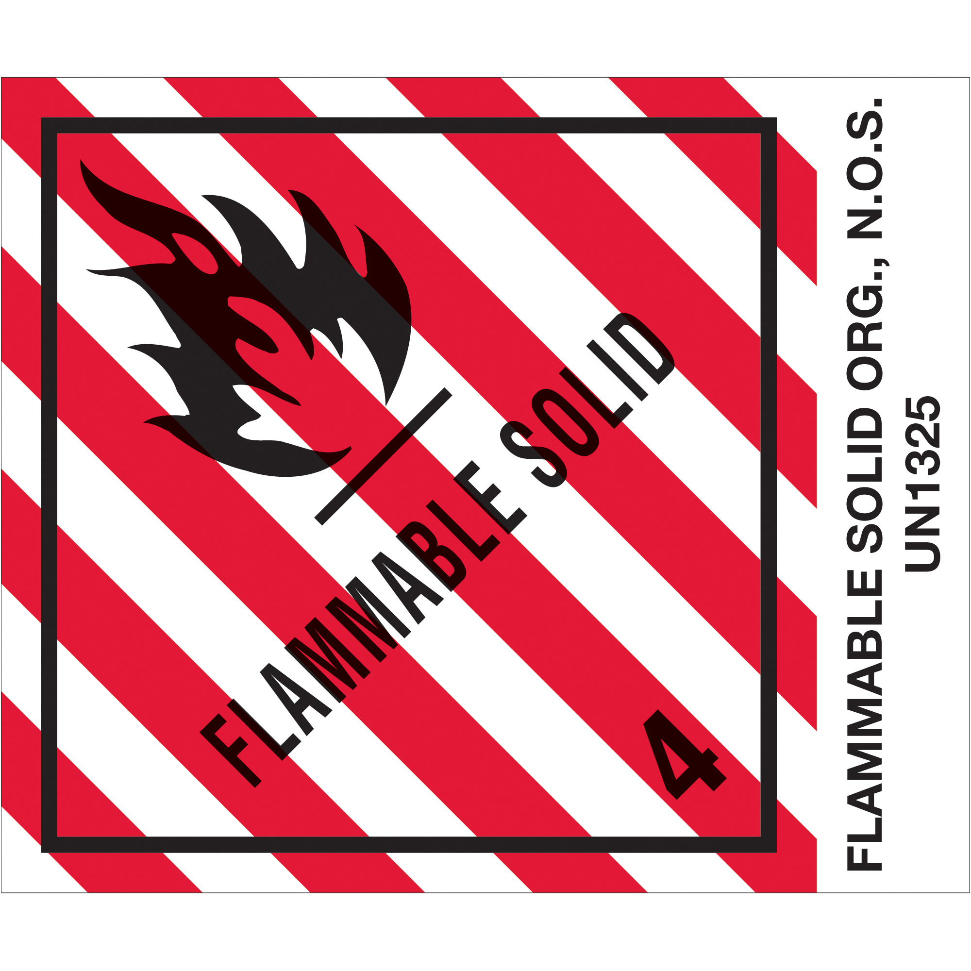 4 x 4 3/4" - "Flammable Solids, N.O.S." Labels