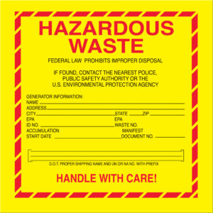 6 x 6" - "Hazardous Waste - Standard" Labels