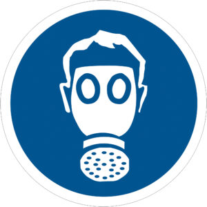 2" Circle - Wear Respiratory Protection Durable Safety Label