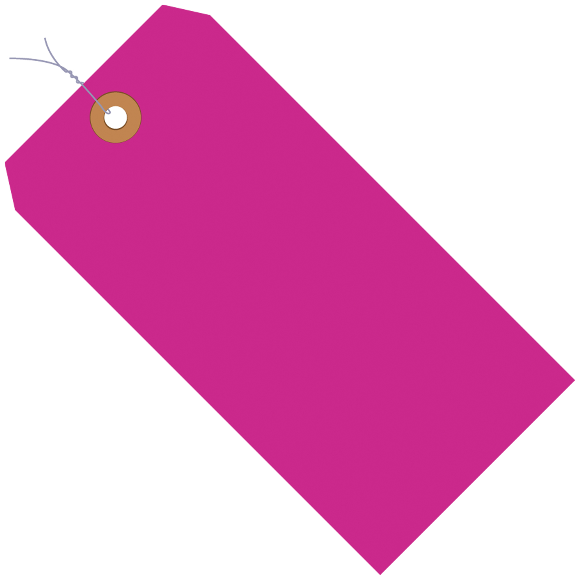 2 3/4 x 1 3/8" Fluorescent Pink 13 Pt. Shipping Tags - Pre-Wired