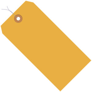 4 1/4 x 2 1/8" Fluorescent Orange 13 Pt. Shipping Tags - Pre-Wired
