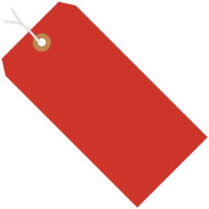 4 3/4 x 2 3/8" Fluorescent Red 13 Pt. Shipping Tags - Pre-Strung