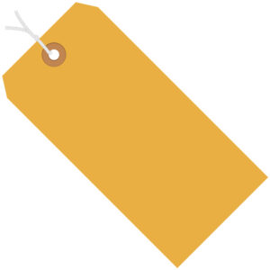 4 3/4 x 2 3/8" Fluorescent Orange 13 Pt. Shipping Tags - Pre-Strung